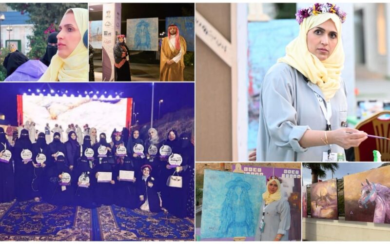 الفنانة التشكيلية أماني غيث تترك بصمة فنية مميزة في ملتقى ربيع تنومة الدولي للفنون البصرية 2025